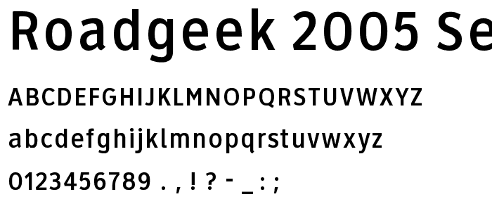 Roadgeek 2005 Series 3W font